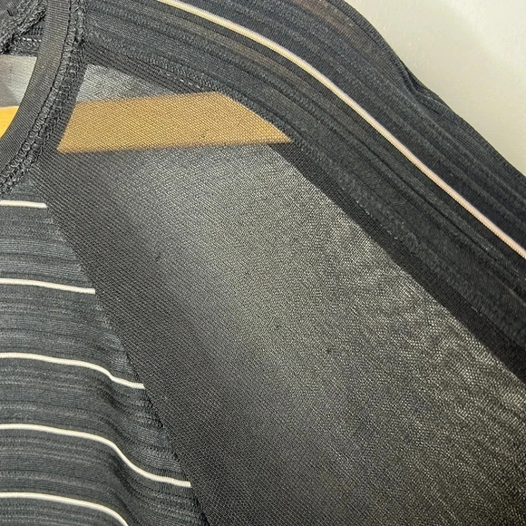 Jonathan Simkhai Black & White Striper Mesh Mixed Media Shirt - Picture 7 of 14